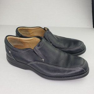 Johnston & Murphy Black Sheepskin Loafers Leather Slip On Mens Size 10.5.